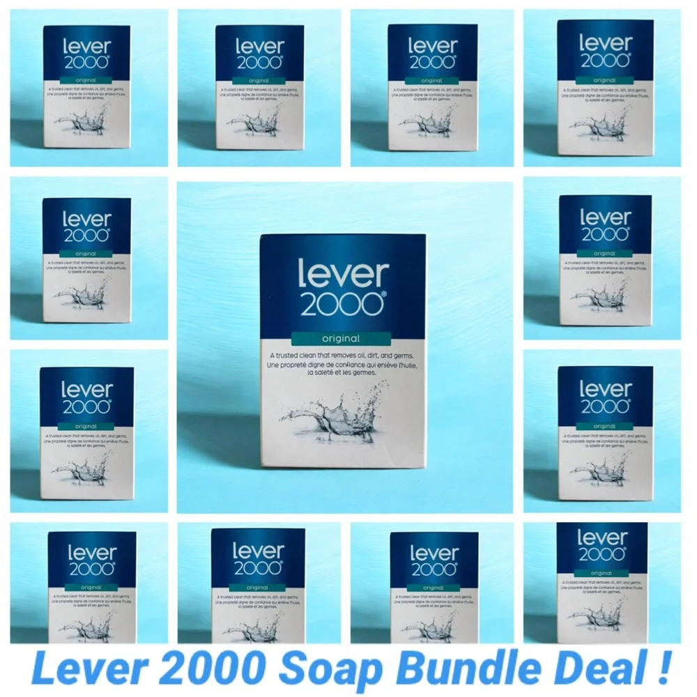 Lever 2000 Original Bar Soap Blue & White Package 3.75 Oz Bundle Lot Bonus Pack
